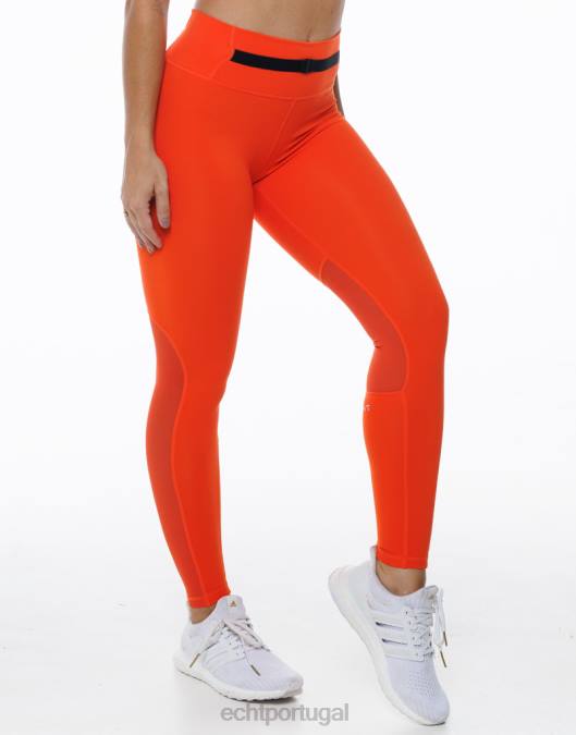 ECHT leggings cruzadas laranja ensolarado roupas mulheres P22N484