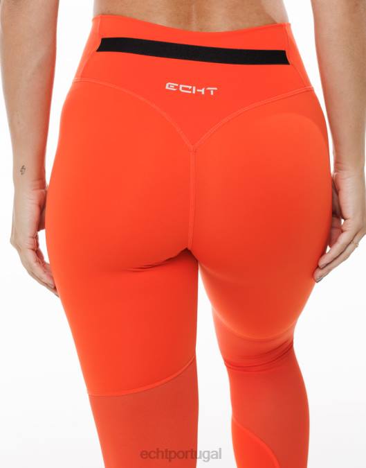 ECHT leggings cruzadas laranja ensolarado roupas mulheres P22N484