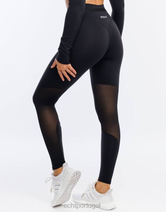 ECHT leggings cruzadas preto roupas mulheres P22N422