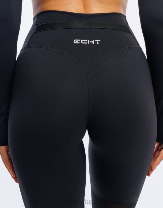 ECHT leggings cruzadas preto roupas mulheres P22N422