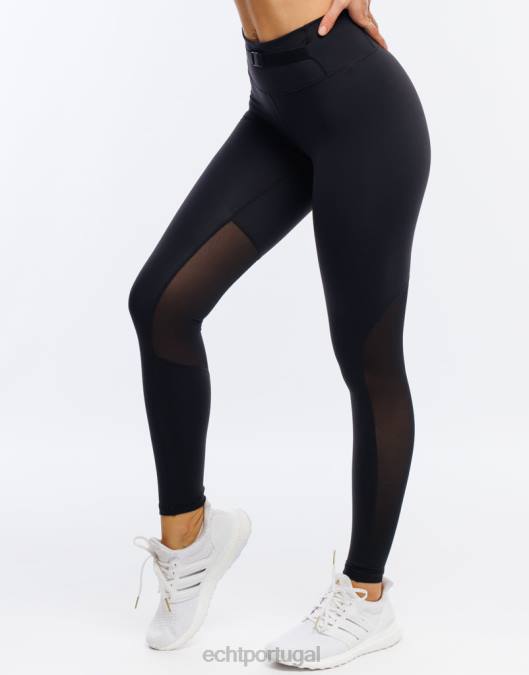 ECHT leggings cruzadas preto roupas mulheres P22N422