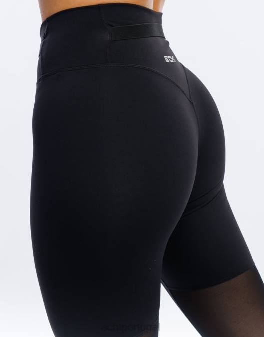 ECHT leggings cruzadas preto roupas mulheres P22N422