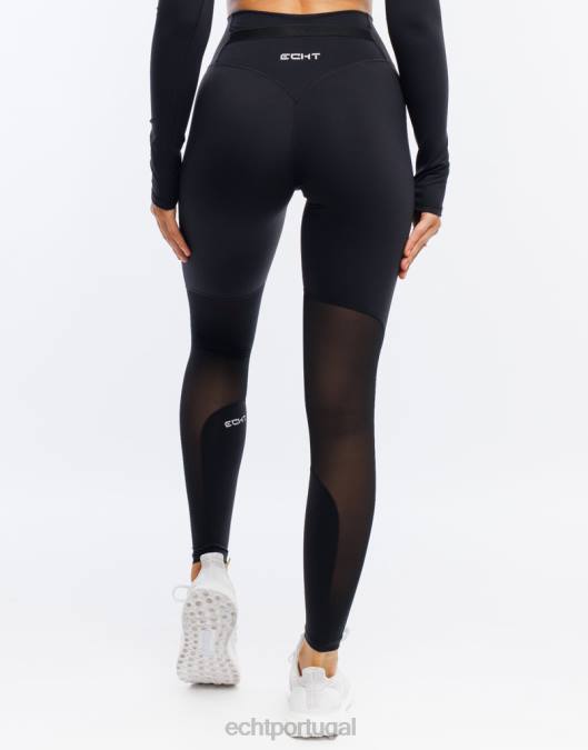 ECHT leggings cruzadas preto roupas mulheres P22N422