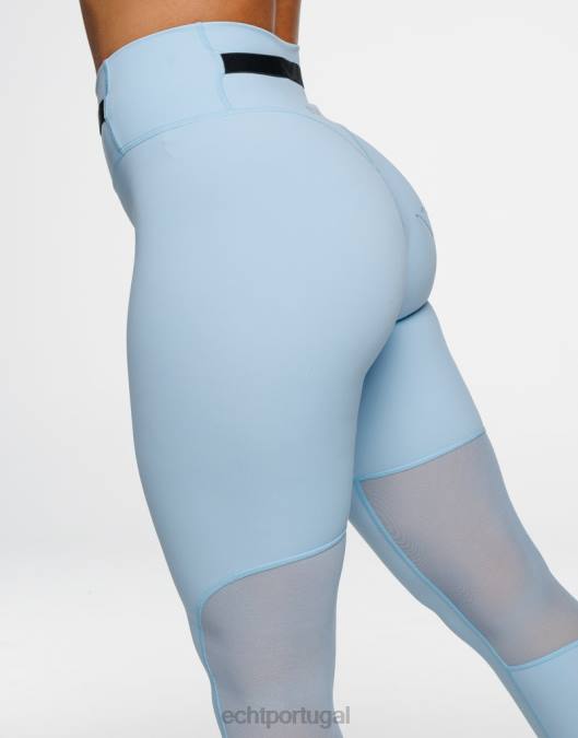 ECHT leggings cruzadas pássaro azul roupas mulheres P22N254