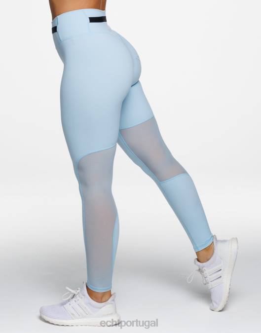 ECHT leggings cruzadas pássaro azul roupas mulheres P22N254