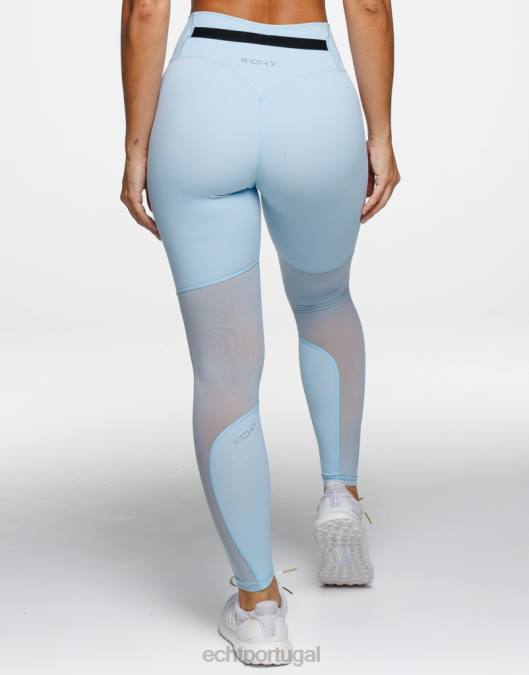 ECHT leggings cruzadas pássaro azul roupas mulheres P22N254