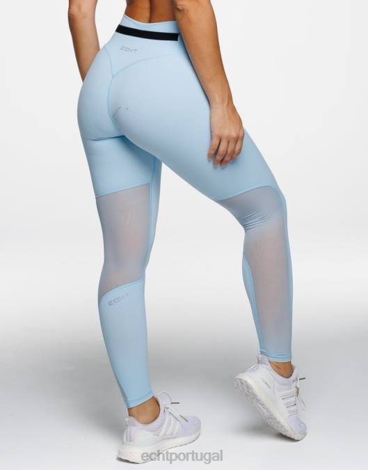 ECHT leggings cruzadas pássaro azul roupas mulheres P22N254