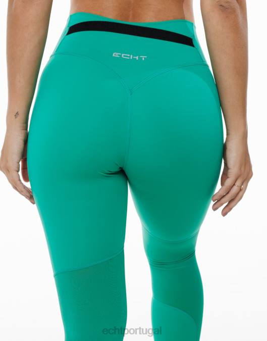 ECHT leggings cruzadas verde esmeralda roupas mulheres P22N483