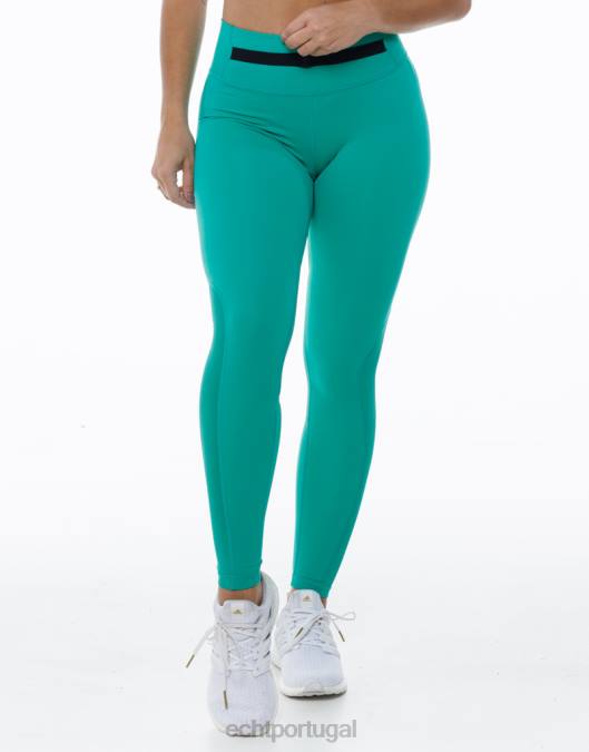 ECHT leggings cruzadas verde esmeralda roupas mulheres P22N483