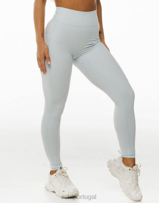 ECHT leggings de bolso ascendente ar azul roupas mulheres P22N12