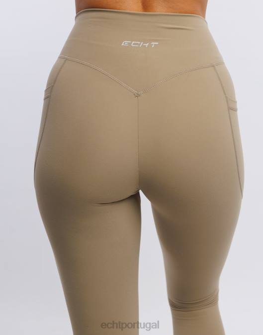 ECHT leggings de bolso ascendente pomba areia roupas mulheres P22N517