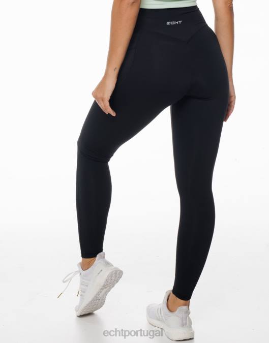 ECHT leggings de bolso ascendente preto roupas mulheres P22N9