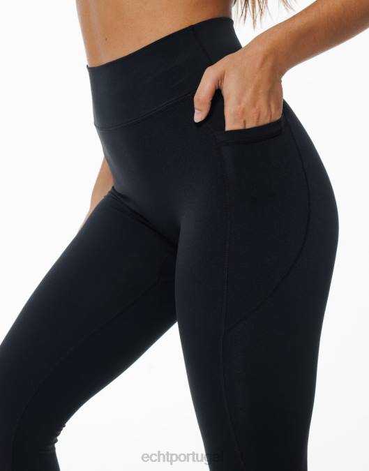 ECHT leggings de bolso ascendente preto roupas mulheres P22N9