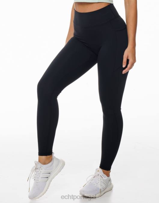 ECHT leggings de bolso ascendente preto roupas mulheres P22N9