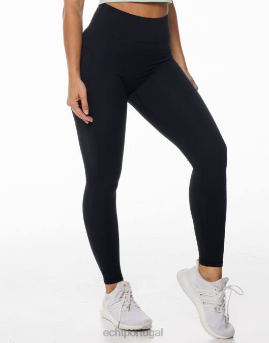 ECHT leggings de bolso ascendente preto roupas mulheres P22N9