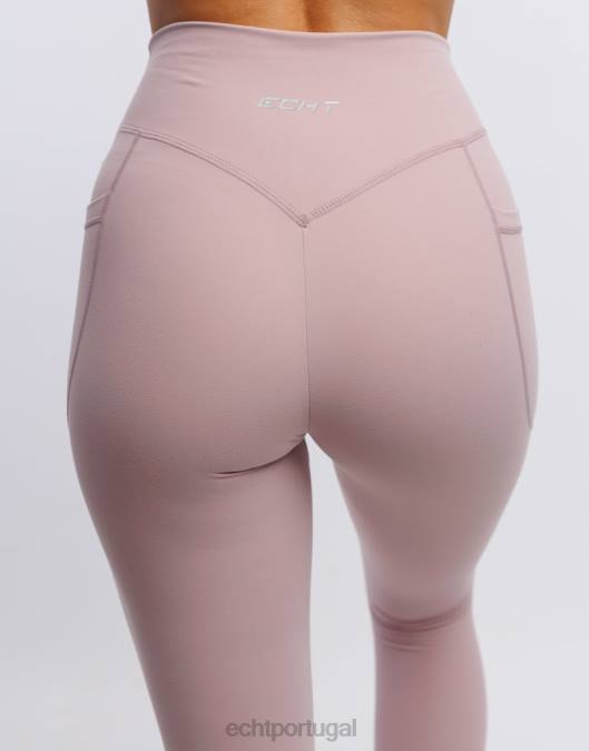 ECHT leggings de bolso ascendente rosa arenoso roupas mulheres P22N518