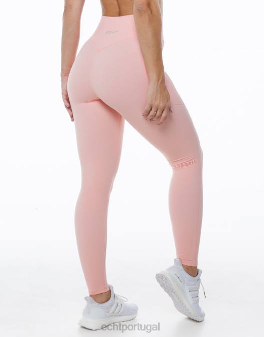 ECHT leggings de bolso ascendente rosa pêssego roupas mulheres P22N458