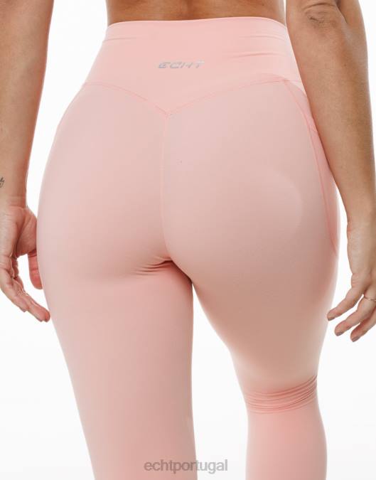 ECHT leggings de bolso ascendente rosa pêssego roupas mulheres P22N458