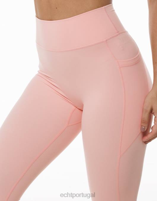 ECHT leggings de bolso ascendente rosa pêssego roupas mulheres P22N458