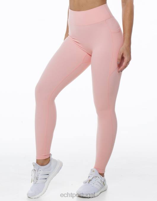 ECHT leggings de bolso ascendente rosa pêssego roupas mulheres P22N458