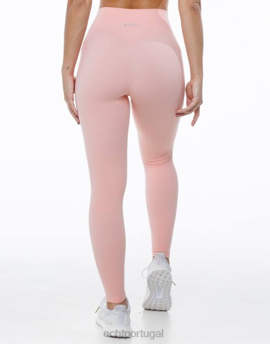 ECHT leggings de bolso ascendente rosa pêssego roupas mulheres P22N458