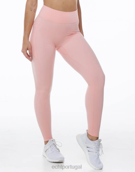 ECHT leggings de bolso ascendente rosa pêssego roupas mulheres P22N458