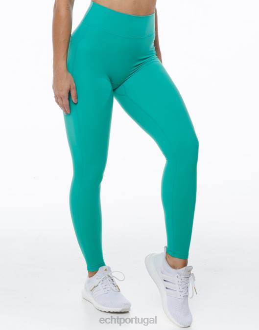 ECHT leggings de bolso ascendente verde esmeralda roupas mulheres P22N412