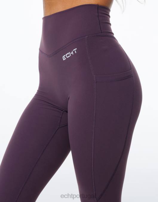 ECHT leggings de bolso de solução ameixa roupas mulheres P22N360