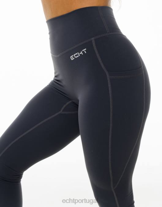 ECHT leggings de bolso de solução corvo negro roupas mulheres P22N7