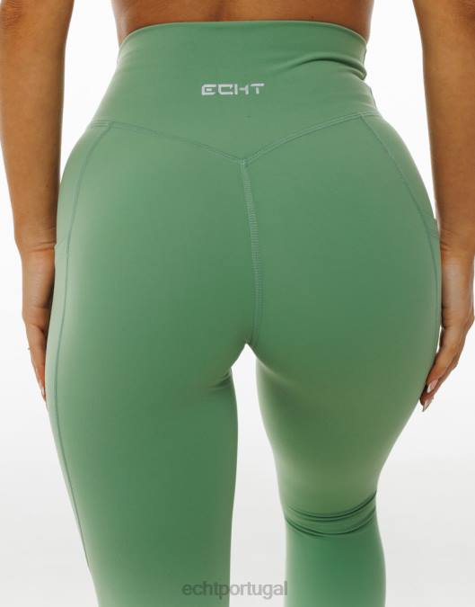 ECHT leggings de bolso de solução geada verde roupas mulheres P22N8