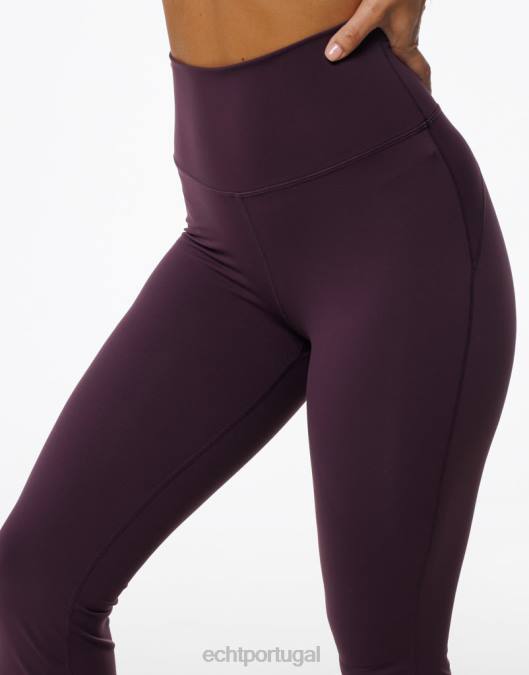 ECHT leggings flare ameixa roupas mulheres P22N52