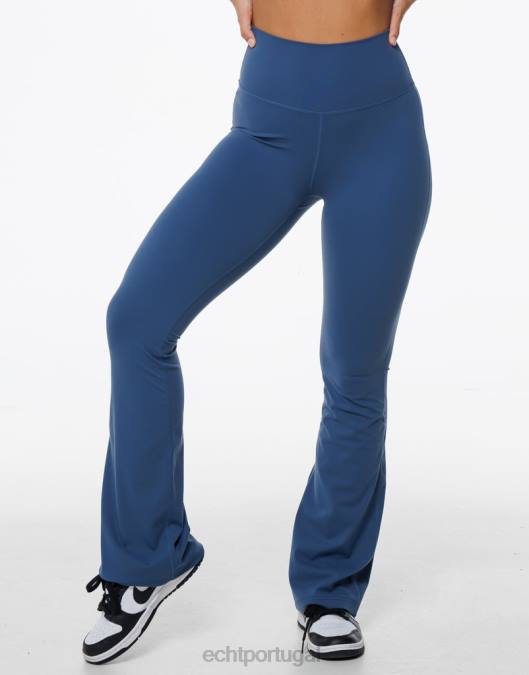 ECHT leggings flare azul denim roupas mulheres P22N92