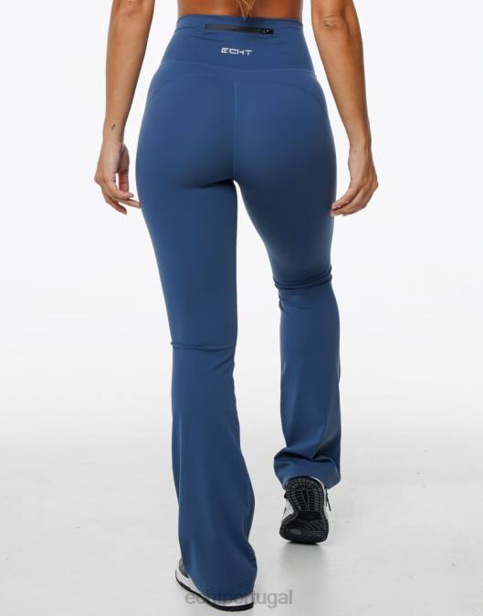 ECHT leggings flare azul denim roupas mulheres P22N92