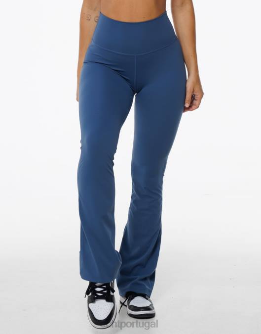 ECHT leggings flare azul denim roupas mulheres P22N92