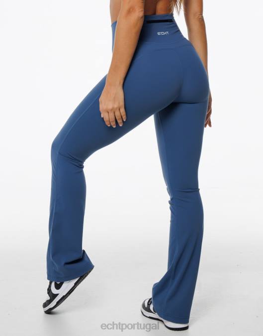 ECHT leggings flare azul denim roupas mulheres P22N92