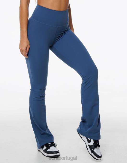 ECHT leggings flare azul denim roupas mulheres P22N92