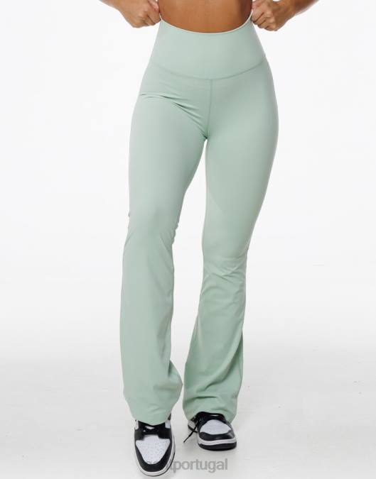 ECHT leggings flare camafeu verde roupas mulheres P22N138