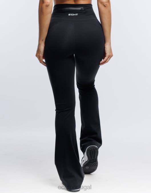 ECHT leggings flare preto roupas mulheres P22N26