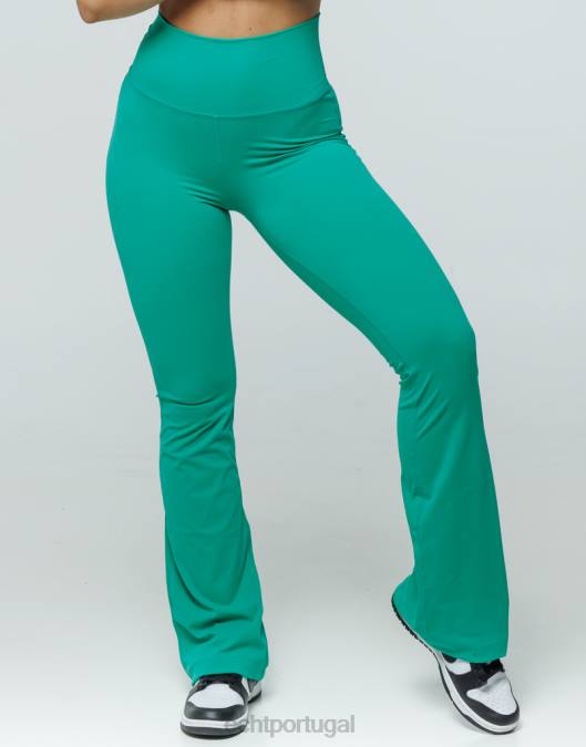 ECHT leggings flare verde esmeralda roupas mulheres P22N362