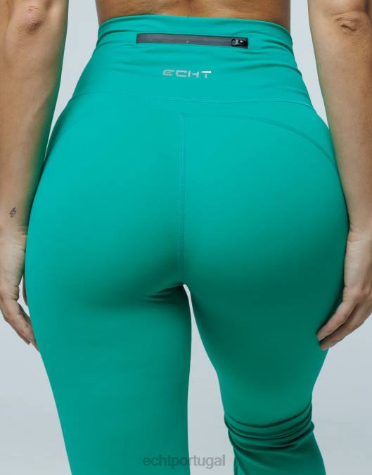 ECHT leggings flare verde esmeralda roupas mulheres P22N362