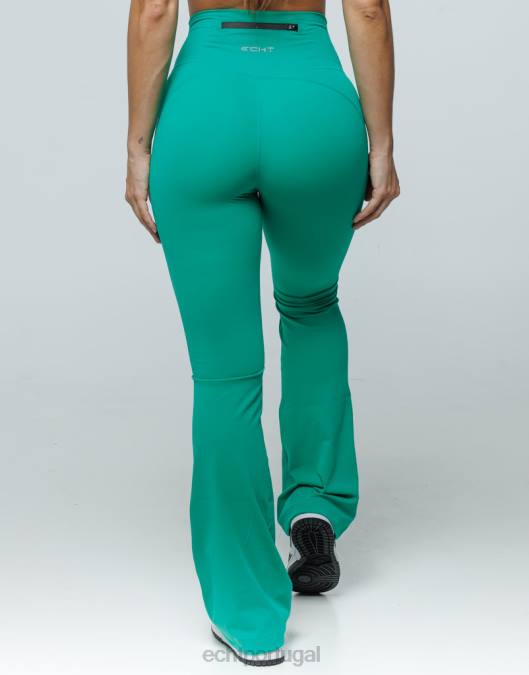 ECHT leggings flare verde esmeralda roupas mulheres P22N362