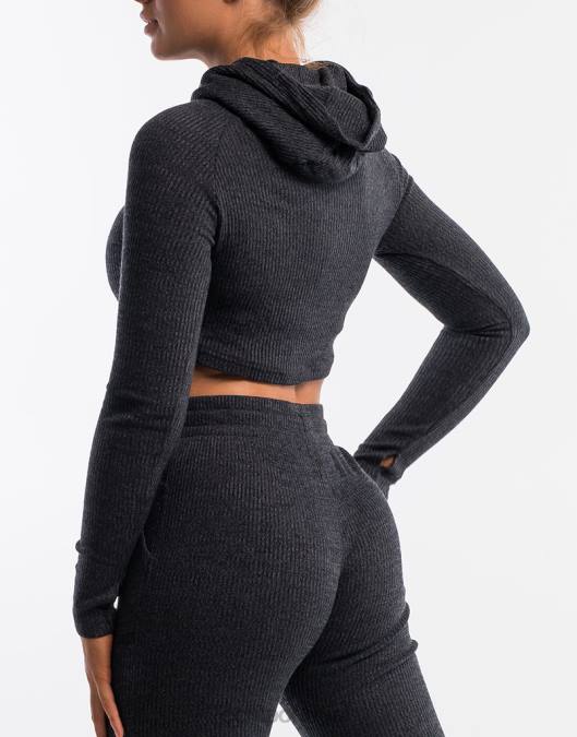 ECHT moletom confortável marga negra roupas mulheres P22N453