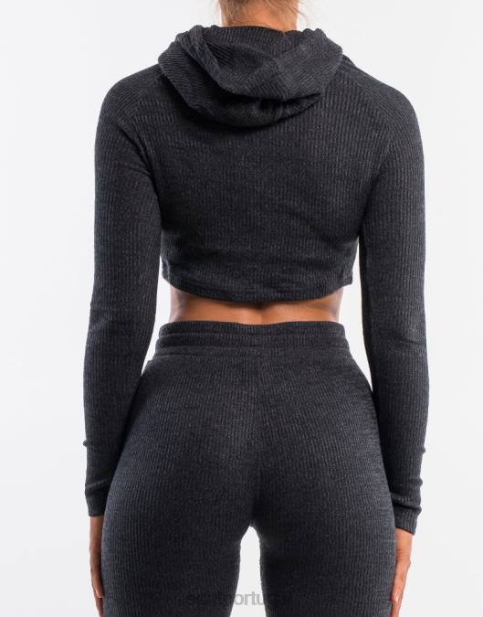 ECHT moletom confortável marga negra roupas mulheres P22N453