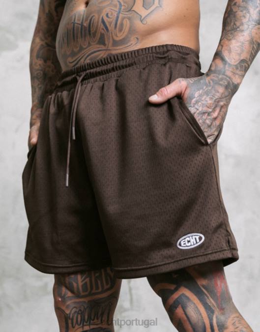 ECHT shorts clássicos chocolate bolsa homens P22N565