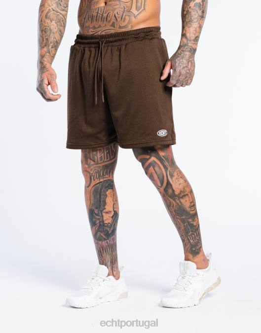 ECHT shorts clássicos chocolate bolsa homens P22N565