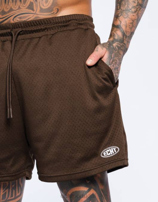 ECHT shorts clássicos chocolate bolsa homens P22N565