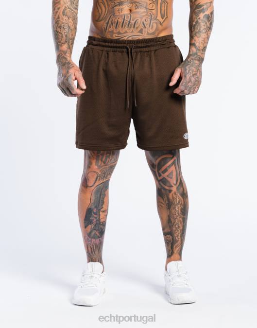 ECHT shorts clássicos chocolate bolsa homens P22N565