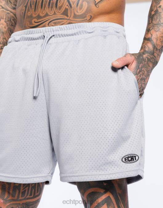 ECHT shorts clássicos cinza bolsa homens P22N566