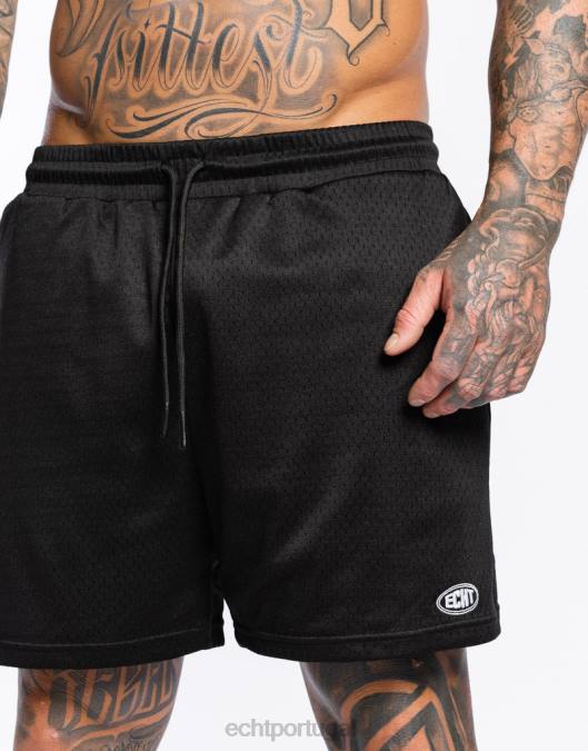 ECHT shorts clássicos preto bolsa homens P22N564