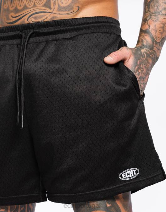 ECHT shorts clássicos preto bolsa homens P22N564